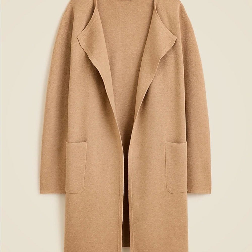 J. Crew Tan Open-Front Sweater